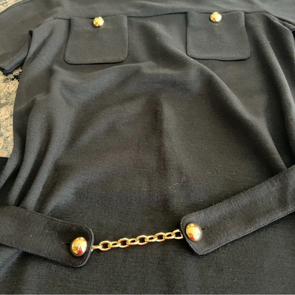 Tory Burch Black Short Sleeve Dress.